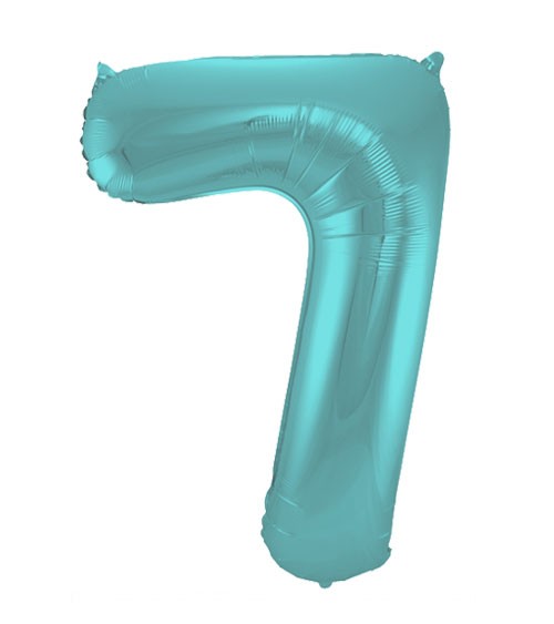 Zahl-Folienballon "7" - matt pastel mint - 86 cm