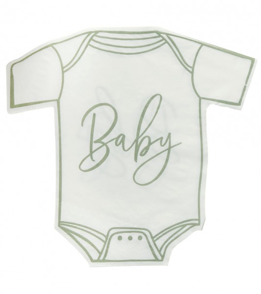 Babybody-Servietten "Baby" - salbei - 16 Stück