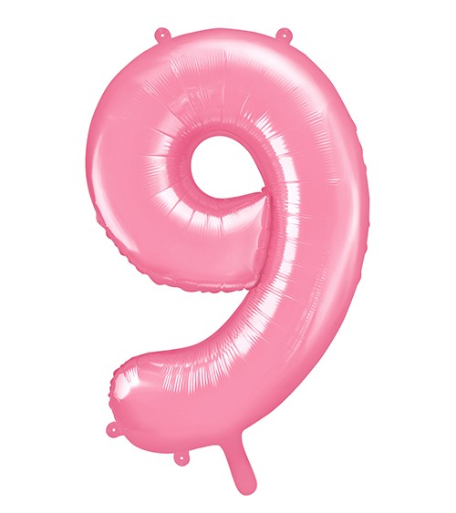 Supershape-Folienballon "9" - rosa - 86 cm
