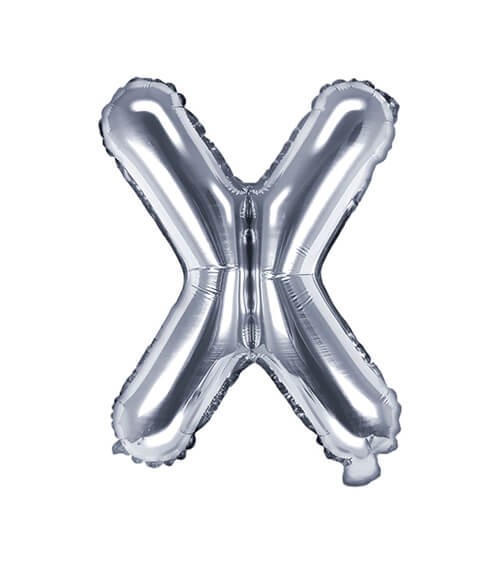 Folienballon Buchstabe "X" - silber - 35 cm
