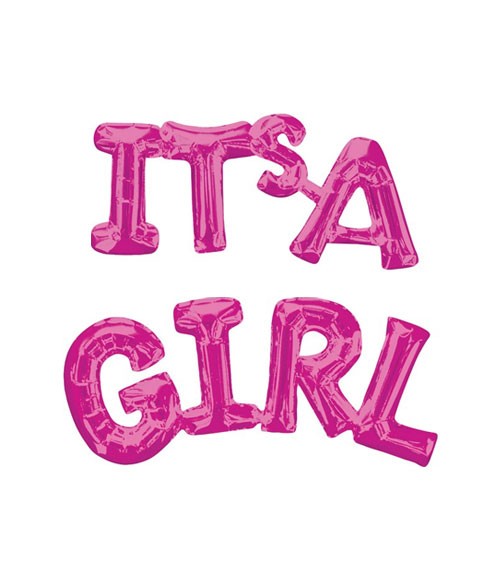 Schriftzug-Folienballon "Its a Girl" - pink - 105 x 22 cm