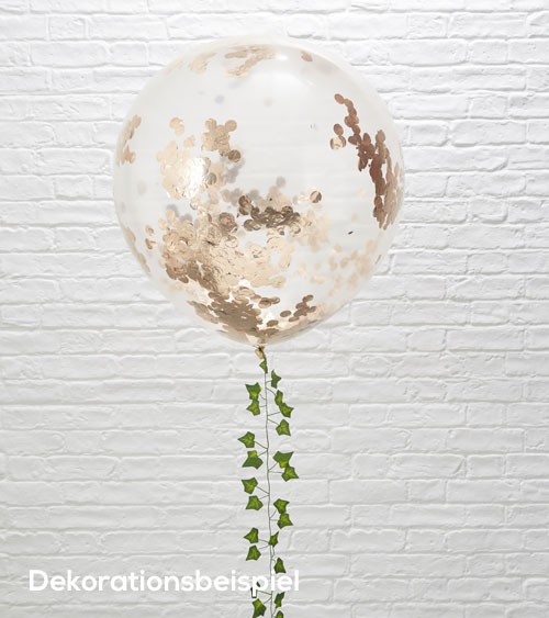 Transparente Riesenballons mit rosegoldenem Konfetti - 3 Stück