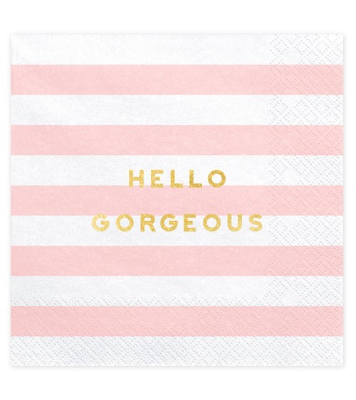 Servietten "Hello Gorgeous"- rosa - 20 Stück