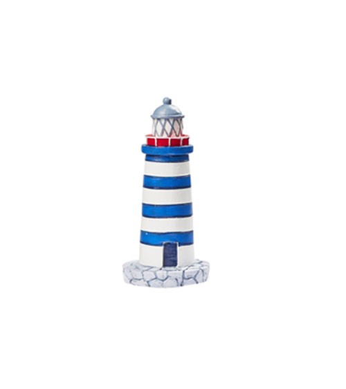 Mini Leuchtturm - blau, weiß - 7,5 cm