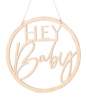 Hängedekoration aus Holz "Hey Baby" - 36 cm