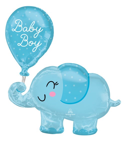 Supershape-Folienballon "Babyfant" - Boy - 73 x 78 cm