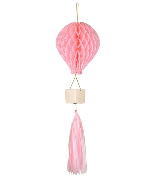 DIY-Waben-Deko "Heißluftballon" - rosa - 22 x 90 cm