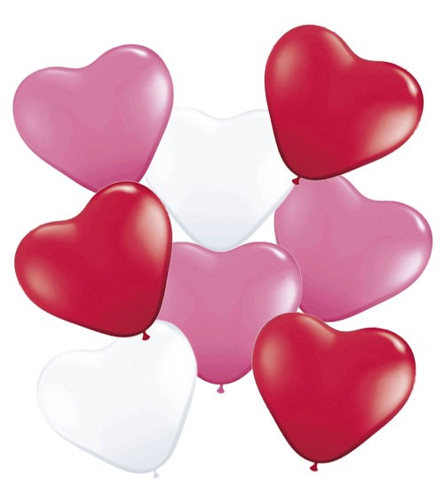 Latexballons Herz Helium Ballons Set Herz Luftballons Rosa Pink Weiss 30 Stk 
