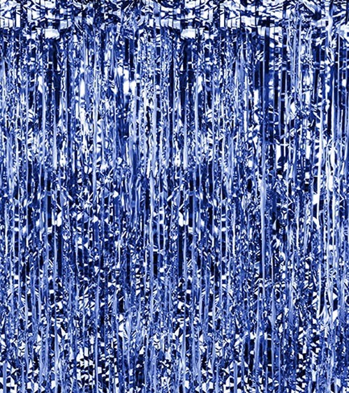Glitzer-Vorhang - blau - 0,9 x 2,5 m