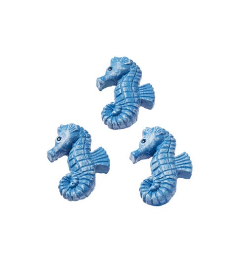 Seepferdchen mit Klebepunkt - blau - 2,5 cm - 3 Stück