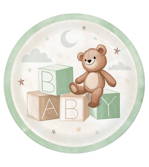 Pappteller "Teddy Bear" - 8 Stück