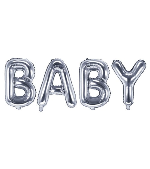 Folienballon-Set "BABY" - silber - 35 cm