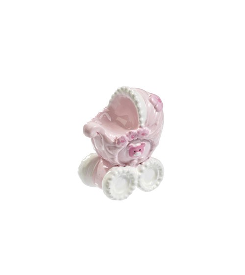 Kinderwagen aus Polyresin - rosa - 3,5 cm