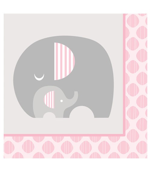 Servietten "Kleiner Elefant - rosa" - 16 Stück
