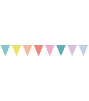 B-Ware Wimpelgirlande aus Papier - Pastell - 10 m