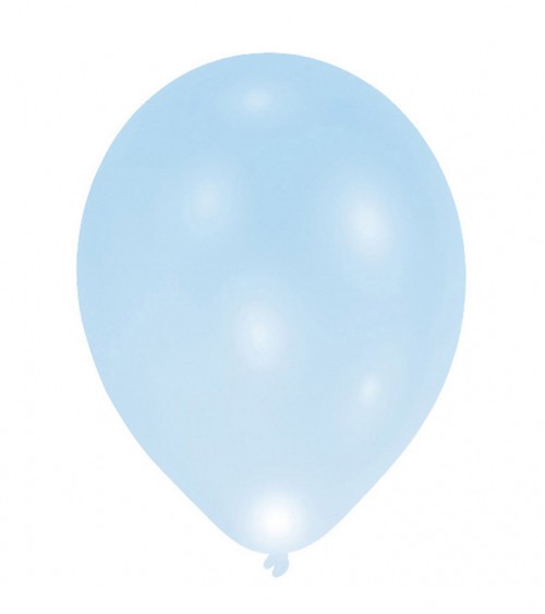 Leucht-Ballons - hellblau - 5 Stück