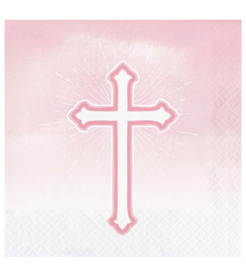 Servietten "Kreuz" - ombre rosa - 16 Stück