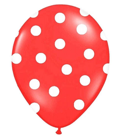 Luftballons "Big Dots" - rot - 6 Stück
