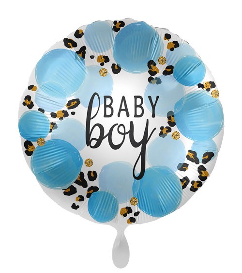 Folienballon "Baby Boy" mit Leopardenmuster