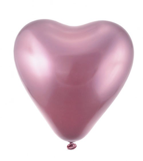 Herz-Luftballons - 30 cm - platin violett - 6 Stück
