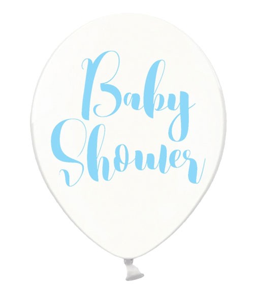 Luftballons "Baby Shower" - kristall/himmelblau - 50 Stück