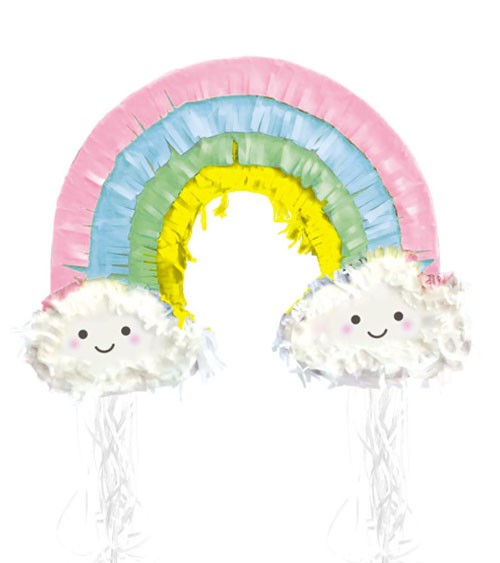 Zieh-Pinata "Regenbogen und Wolken" - 56 x 35 cm