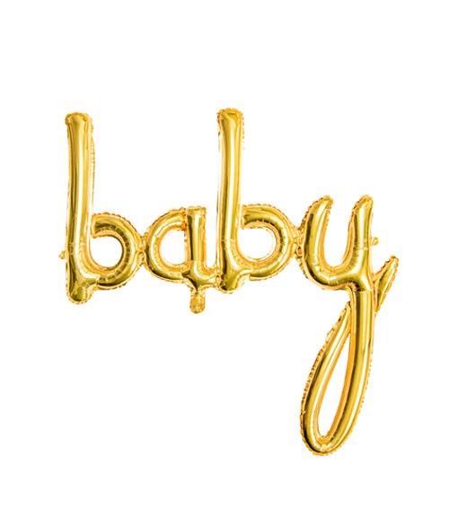 Script-Folienballon "Baby" - gold - 74 x 76 cm