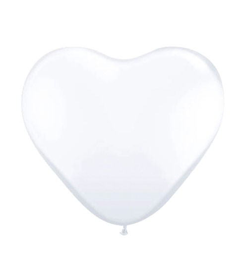 Herz-Luftballons - 30 cm - weiß - 8 Stück