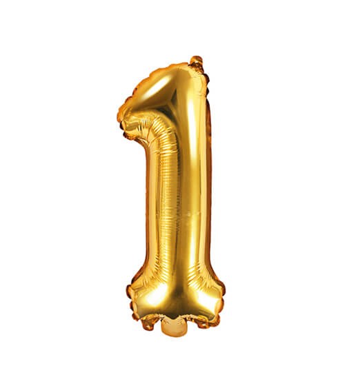 Folienballon Zahl "1" - gold - 35 cm