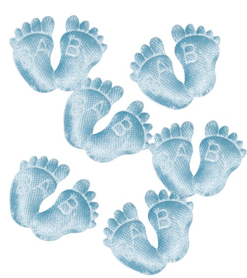 Babyfüßchen aus Stoff - hellblau - 6 Paar