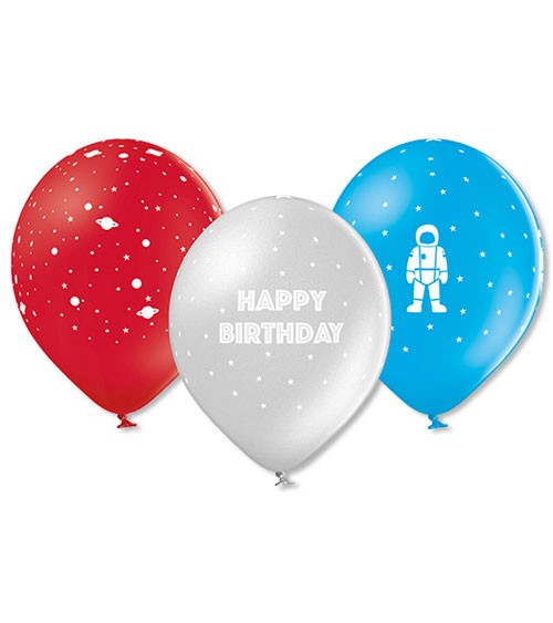 Luftballon-Set "Space" - Happy Birthday - 12-teilig