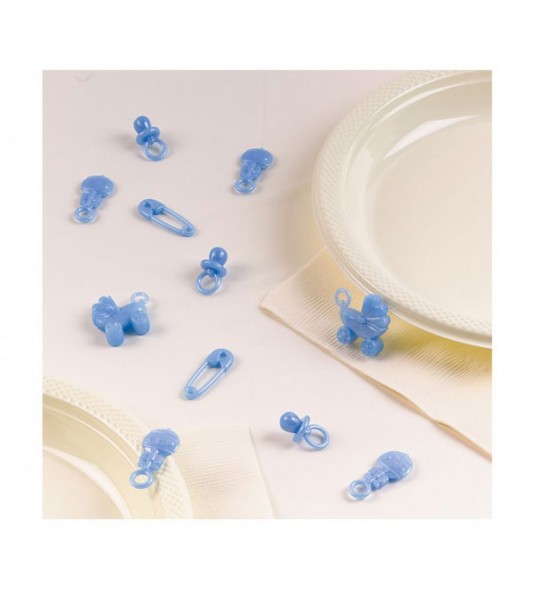 Tischstreuteile "Baby Accessoires" - blau