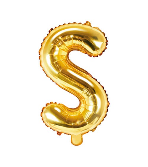 Folienballon Buchstabe "S" - gold - 35 cm