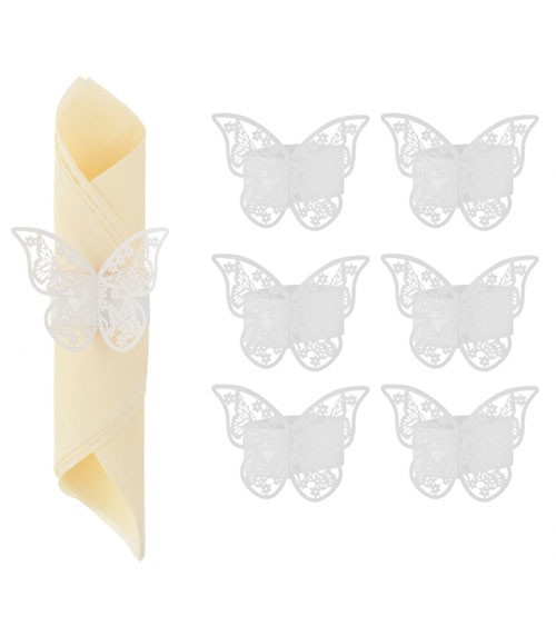 Serviettenringe aus Papier "Schmetterling" - 6 Stück