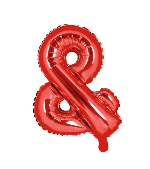 Folienballon Zeichen "&" - rot - 35 cm