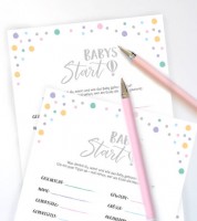 Babyparty-Spiele-Karten "Babys Start“ - 10 Stück