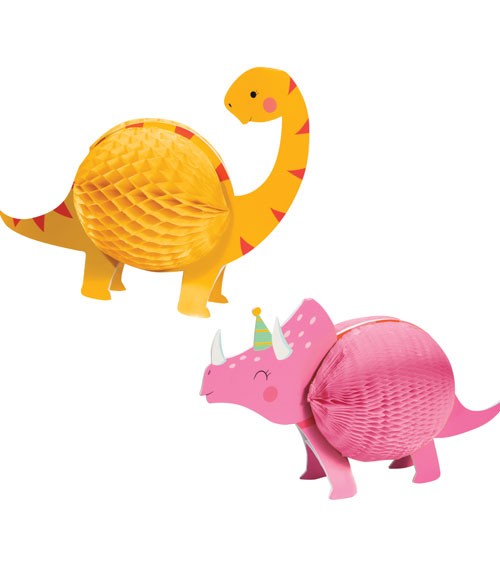 Wabenausteller-Set "Lustige Dinos" - pink & gelb - 2-teilig