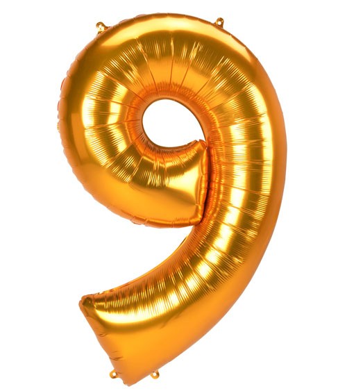 JumboShape-Folienballon Zahl "9" - gold - 83 x 137 cm