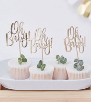 Cupcake-Topper "Oh Baby" - 12 Stück