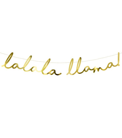 DIY Schriftzuggirlande "Lalala llama!" - metallic gold - 82 cm