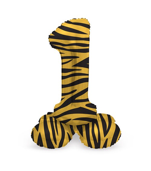 Stehender Folienballon Zahl "1" - Tiger Chic - 41 cm