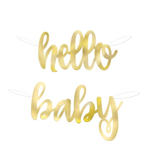 "Hello Baby"-Girlande - gold - 1,20 m