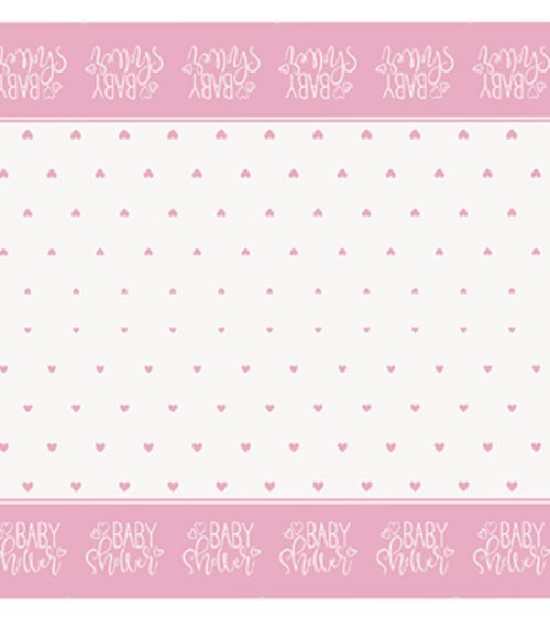 Kunststoff-Tischdecke "Baby Shower - rosa" - 137 x 213 cm