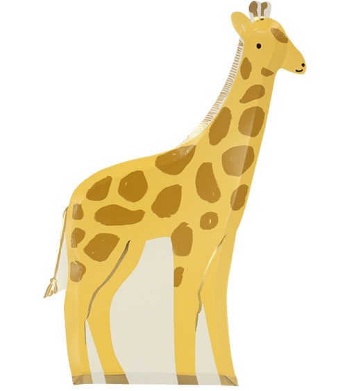 Giraffen-Shape-Pappteller - 8 Stück