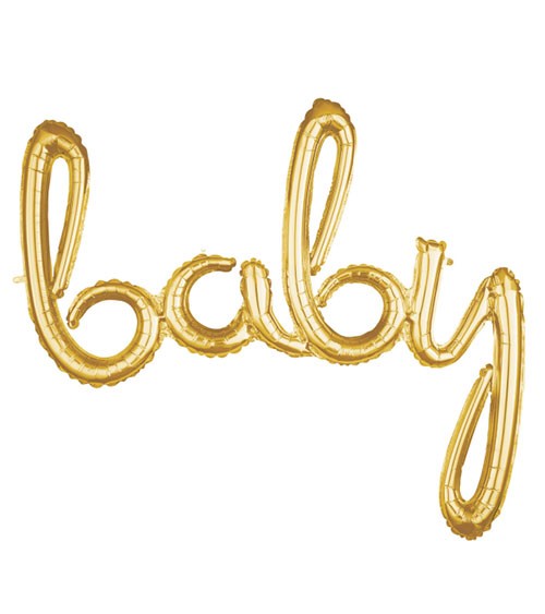 Script-Folienballon "Baby" - gold - 99 x 83 cm