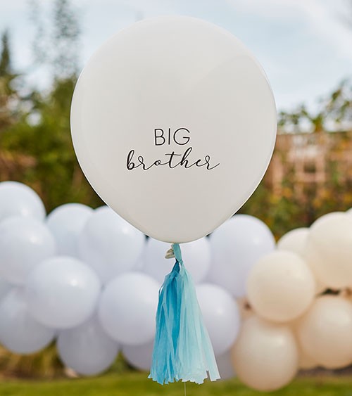 Riesenballon "Big Brother" mit hellblauer Tassel - 45 cm