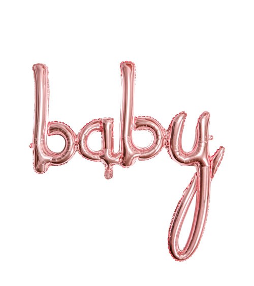 Script-Folienballon "Baby" - rosegold - 74 x 76 cm