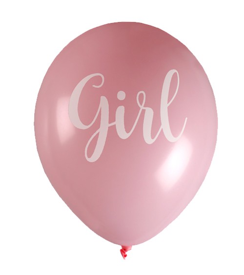 Luftballons "Girl" - rosa - 8 Stück