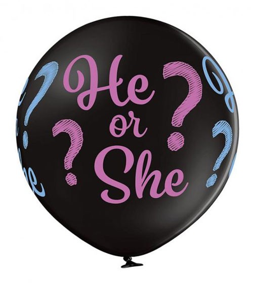 Großer Latexballon "He or She" - 60 cm - 1 Stück