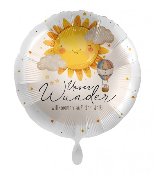 Runder Folienballon "Unser Wunder" - 43 cm